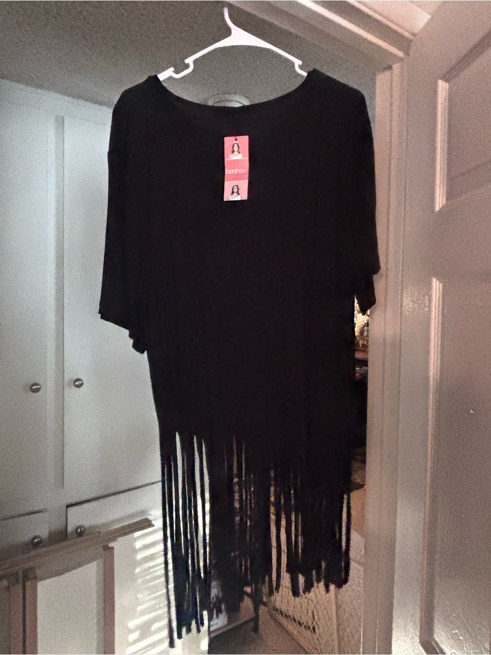 Black Fringe Beach Cover Up